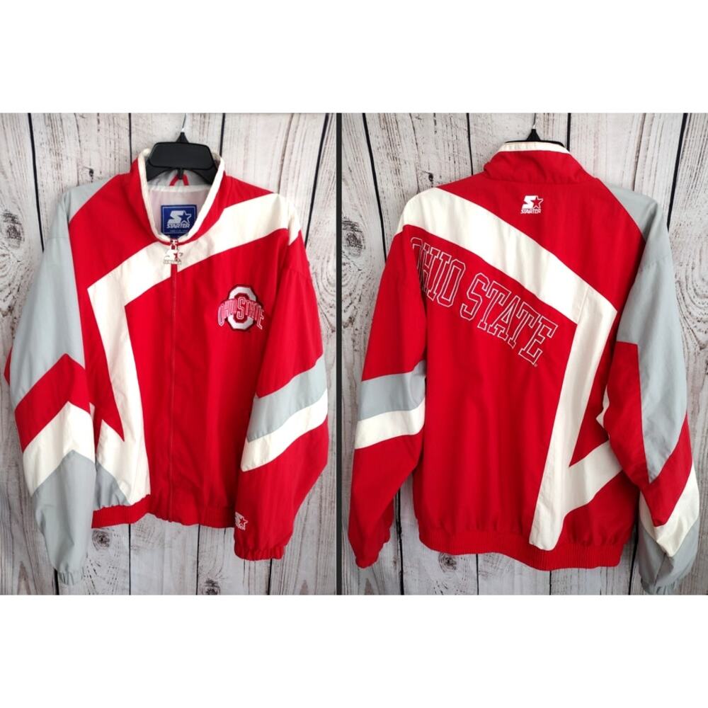 Vintage 90s Starter Ohio State OSU Buckeyes Windbreaker Jacket Men's Medium